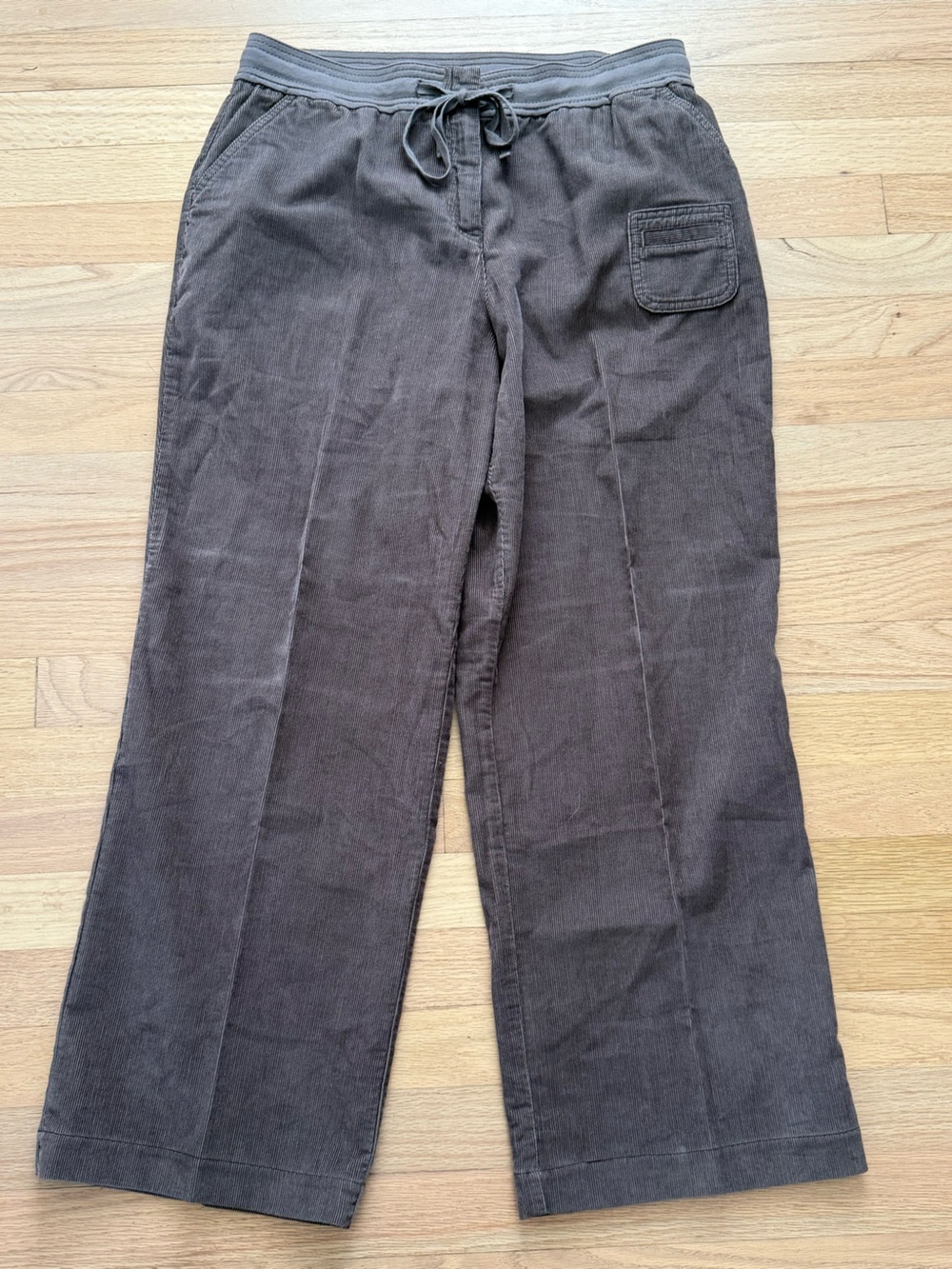 J Jill Size 12 Brown Corduroy 100% Cotton Pull on Pants